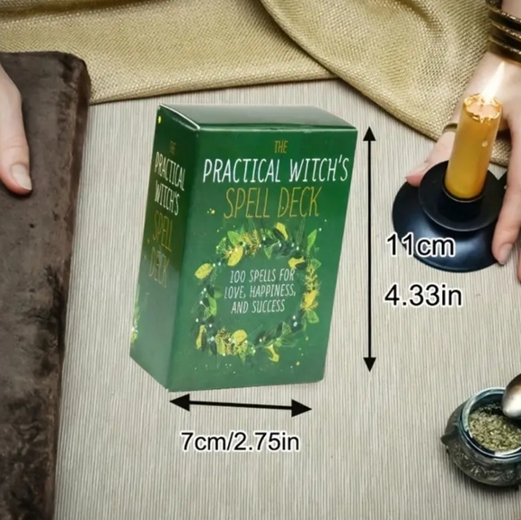 New PRACTICAL Witch's Spell Deck -100 Cards with Details on them - Picture 2 of 3